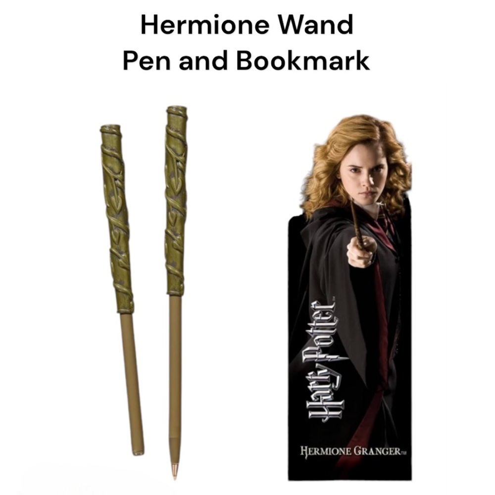 New Hermione Granger Wand Pen and Bookmark Set